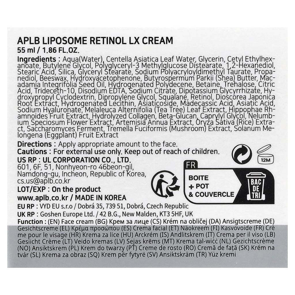 APLB Crème Liposomale Rétinol LX, 55ml (1,86 fl oz)