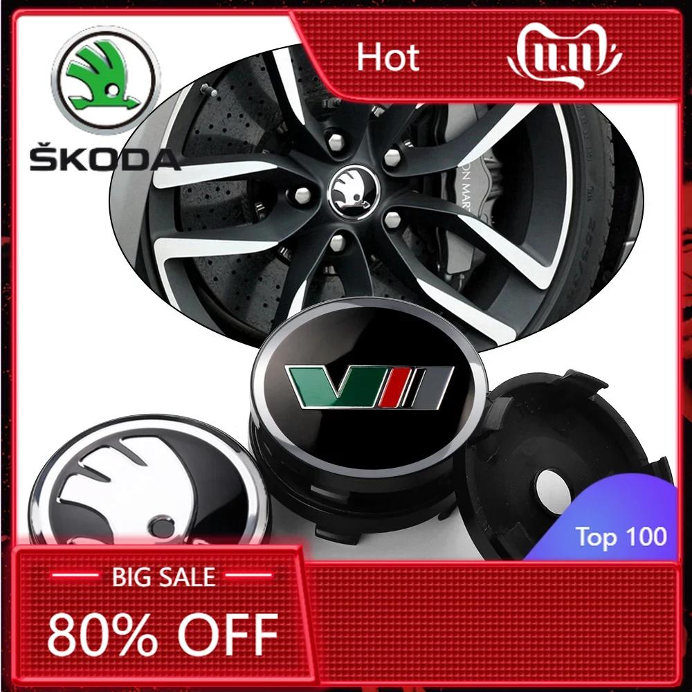 Naklejka na Samochód 2025 Nowe 4 szt. 56/60 mm Nakładka Środkowa Koła Samochodowego Dekielek Piasty Odznaka Naklejka Zamienna do Skoda VRS VII Rapid Fabia Octavia