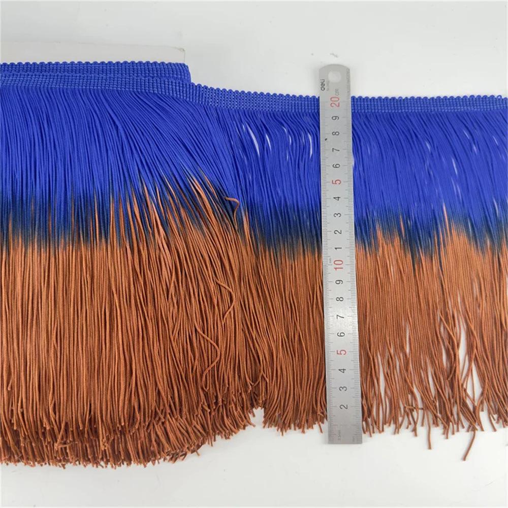 20Cm Gradual Change Color Nylon Row Beard Latin Dance Fringe Clothing Accessories Shape Vertical Row Beard Fringe Lace