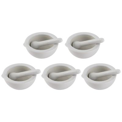 5 Set Ceramic Mortar Pestle Chemical Heat Resistant Scientific Laboratory Supplies