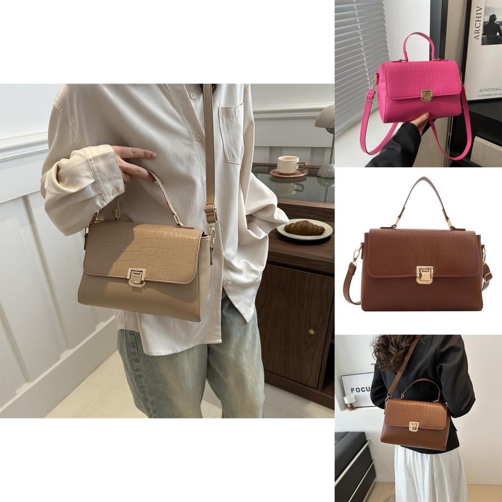 Fashionable Pu Leather Shoulder Bag For Women Classic Square Crossbody Handbag