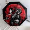 Beauty and Samurai  Pattern, Automatic Folding Umbrella, Portable and Foldable Design, 8 Ribs, a Christmas or Birthday Gift.