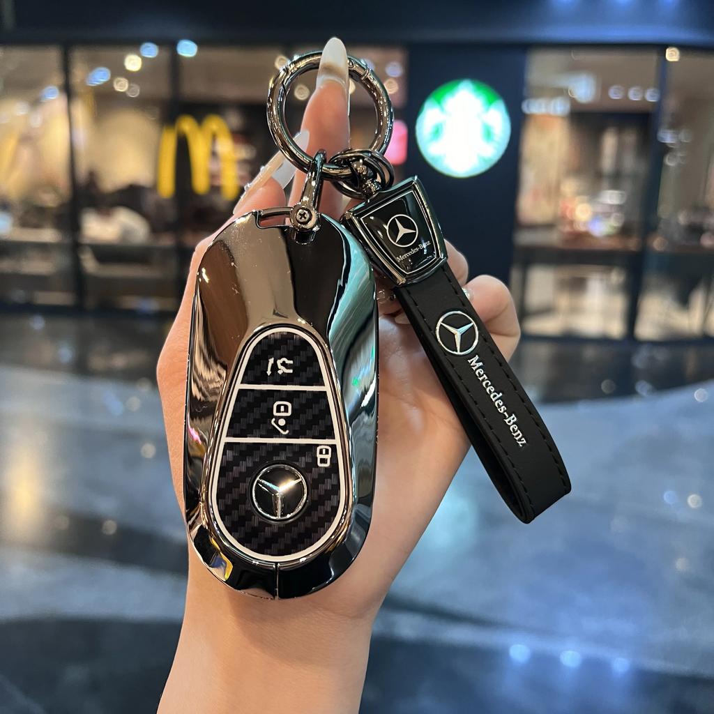 VRN2 Car Key Cover Case Protect Shell Buckle For Mercedes Benz New C E S Class W206 W214 W223 GLC C260 E300 S400 Accessories
