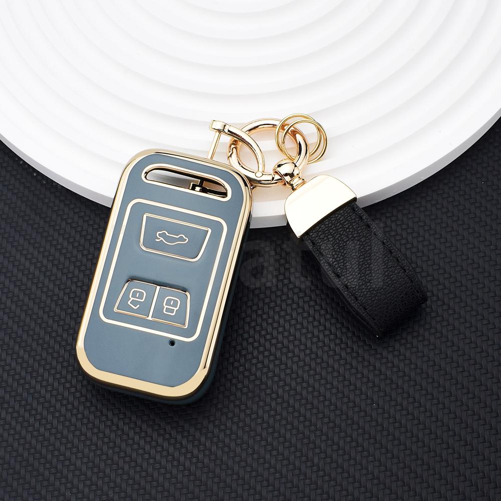 3 Buttons Soft Tpu Car Key Case Cover Shell Fob Holder Keyless For Chery Tiggo 4 3 Tiggo 8 7 Arrizo 5    Key Chains