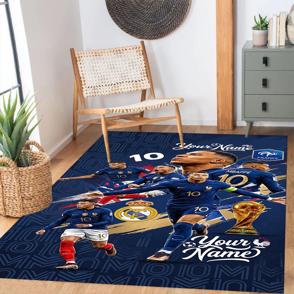 Mbappe Customize Your Name Floor Rug Office Rug Perfect For Game Room Balcony Playrooms Hallway Antislip Carpet Decorate Offices