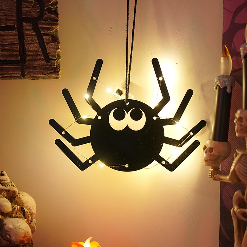 Halloween LED Lights with Hanging Rope Battery-Powered Ghost Pumpkin Hanging Party Lights for Shop/Home/Yard Windows for Indoor/Outdoor