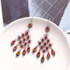Fashion Ethnic Vintage Bohemian Drop Dangle Long Earrings For Women Geometric Crystal Rhinestone Wedding Earrings Jewelry Gift