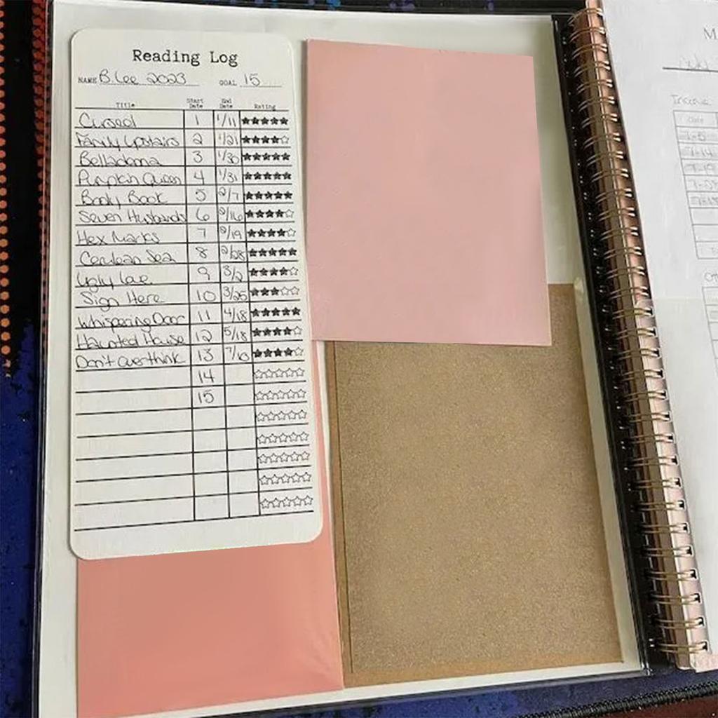 Leselogbuch Tracker Journal zur Verfolgung des Lesefortschritts Start- und Enddaten mit Bewertungssystem für Bücher und Literatur