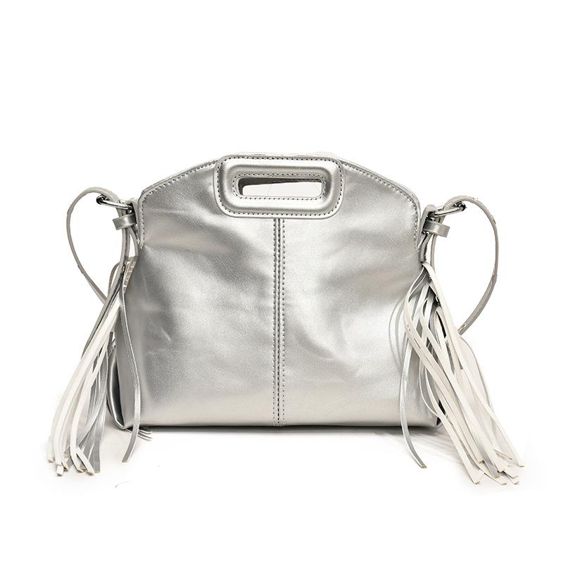 

Новая модная женская сумка через плечо однотонная ретро сумка-мессенджер повседневная женская сумка с бахромой серебряный