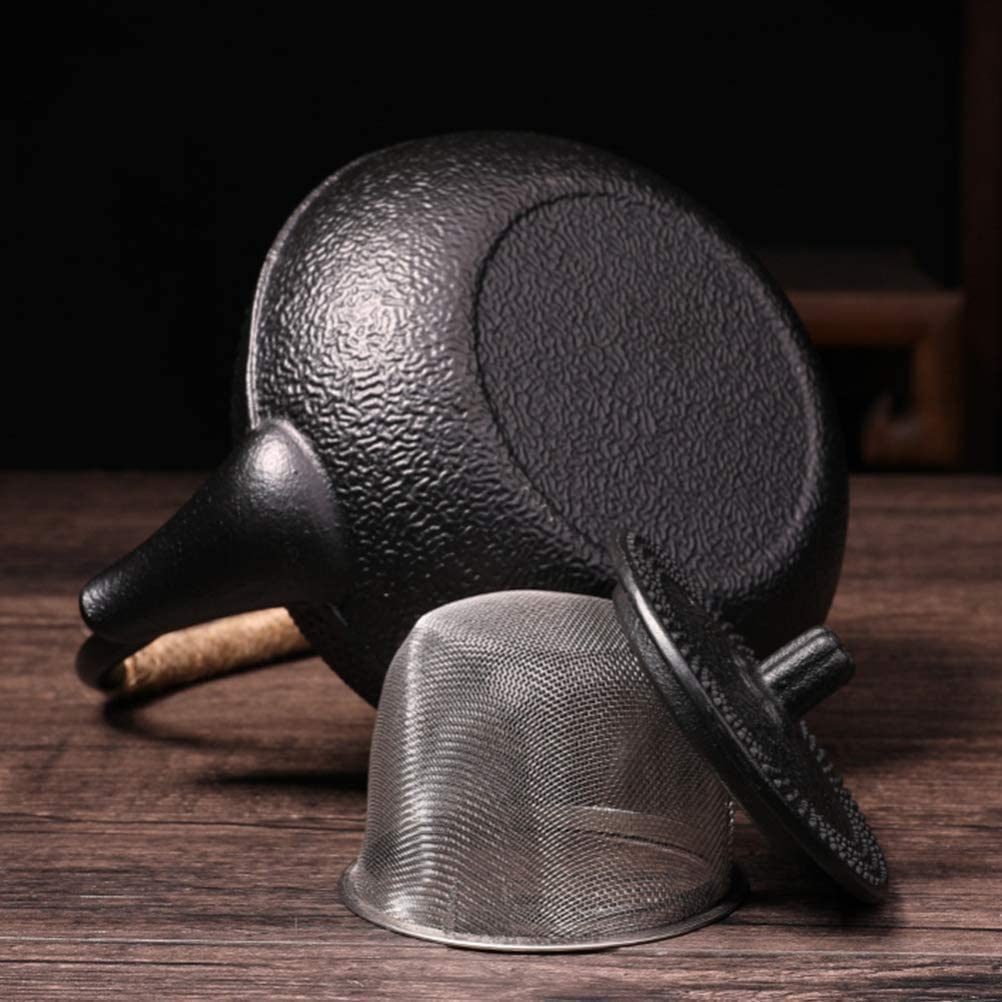 Stylish 300ml Iron Teapot, Unenameled, with Tea Strainer, Iron Supplement, Direct Heat, Healthy, Souvenir, Gift (300ml)