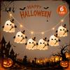 Modern Horror Style Lighting Decor Halloween Ghost String Lights, Fabric Witch Hat Devil LED Hanging Lightweight Easy Hang Holiday Ornament for Party,