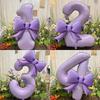 2pcs Bow 40inch Cream Purple Number 0-9 Balloon Children Adult Birthday Decoration Festive Party Supplies Anniversary Balloon