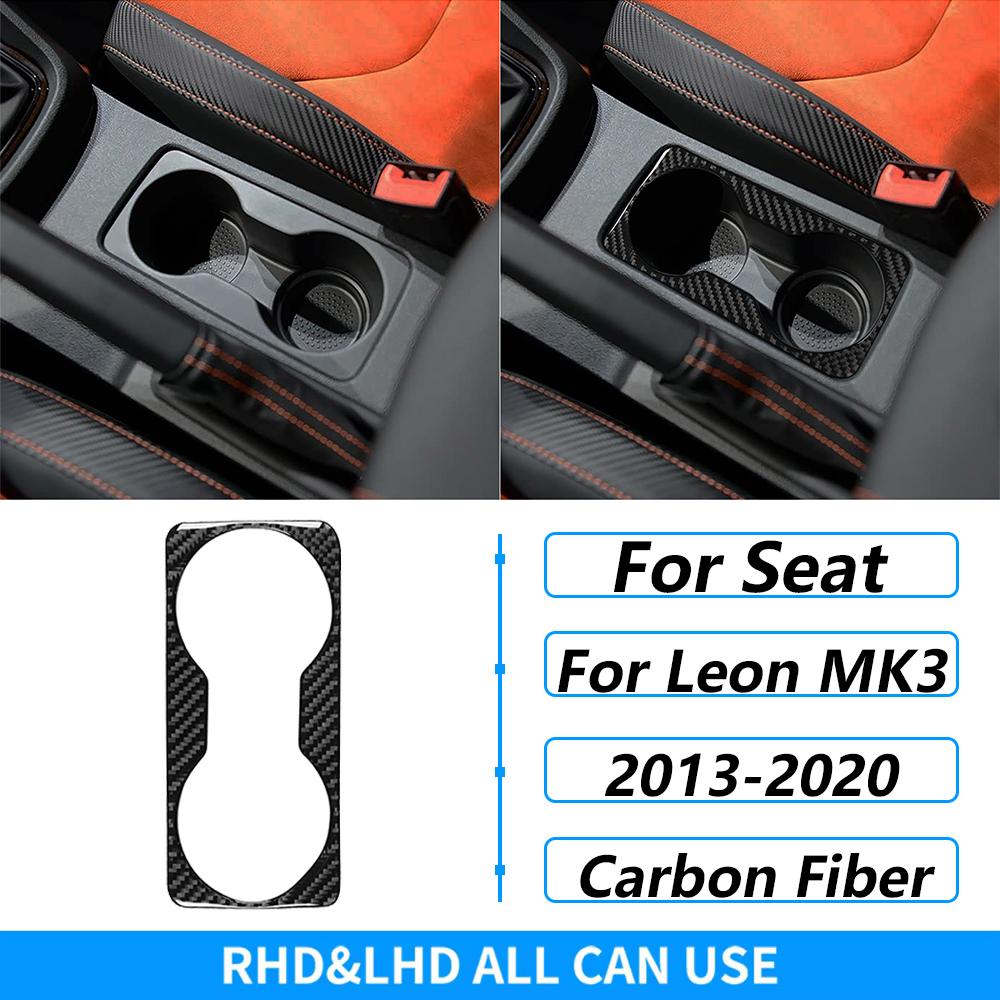 For Seat Leon MK3 2013-2020 Carbon Fiber Central Navigation Radio CD AC Door Gear Shift Panel Trim Set Car Accessories Sticker