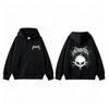 Zip Up Hooded Sweatshirt, Front & Back Printed Long Sleeve Fleece Lined Hoodie for Women Casual Daily Wear