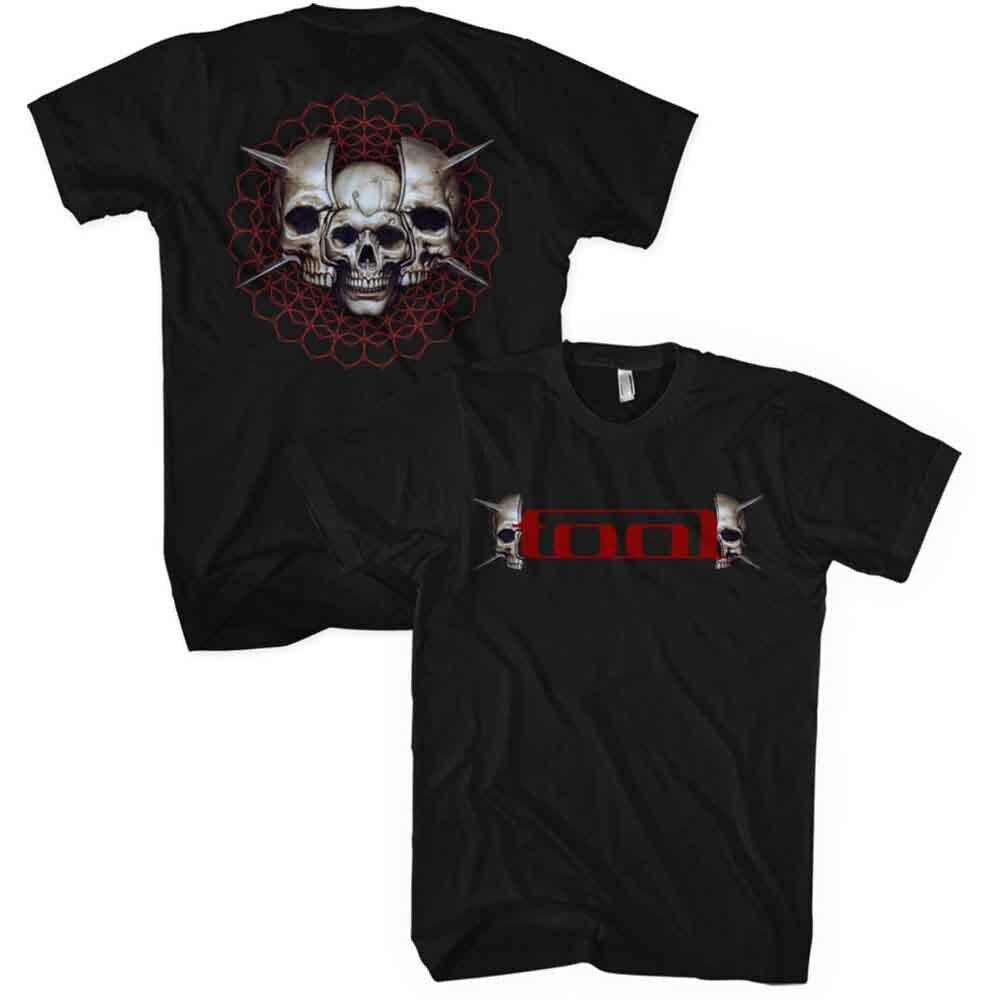 Officially licensed Tool Skull Spikes Mens Black T-shirt Tool Classic band Tee M