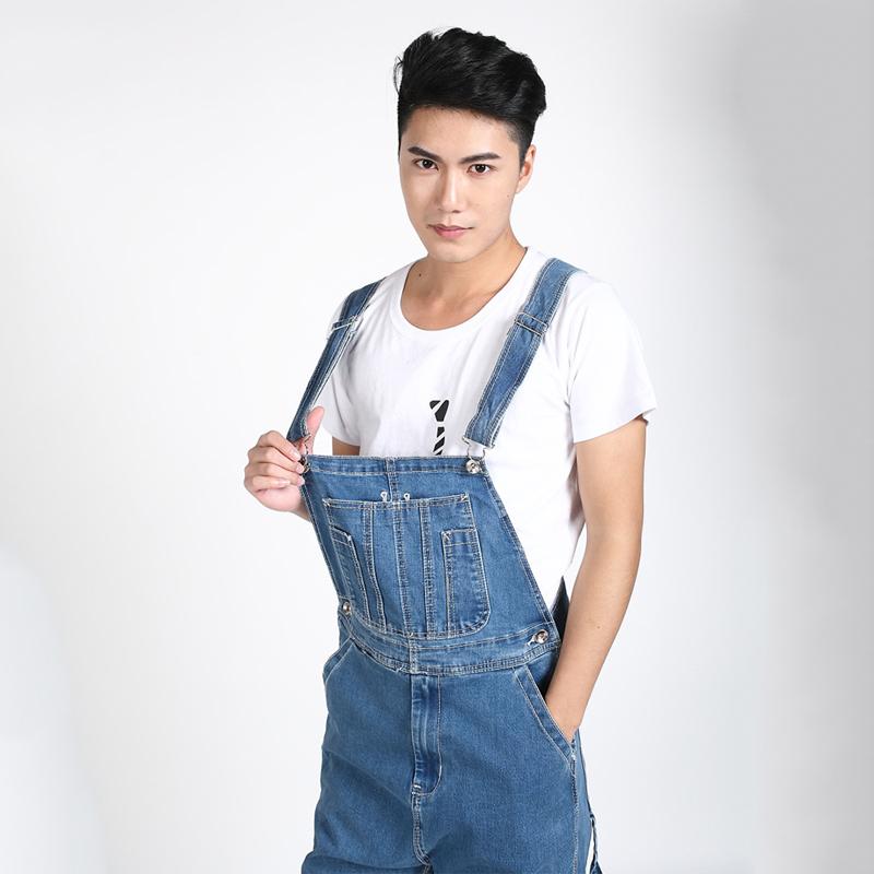 Bretelles homme salopette en jean grande taille pantalon droit jean bleu clair plus de tailles 30-48 50