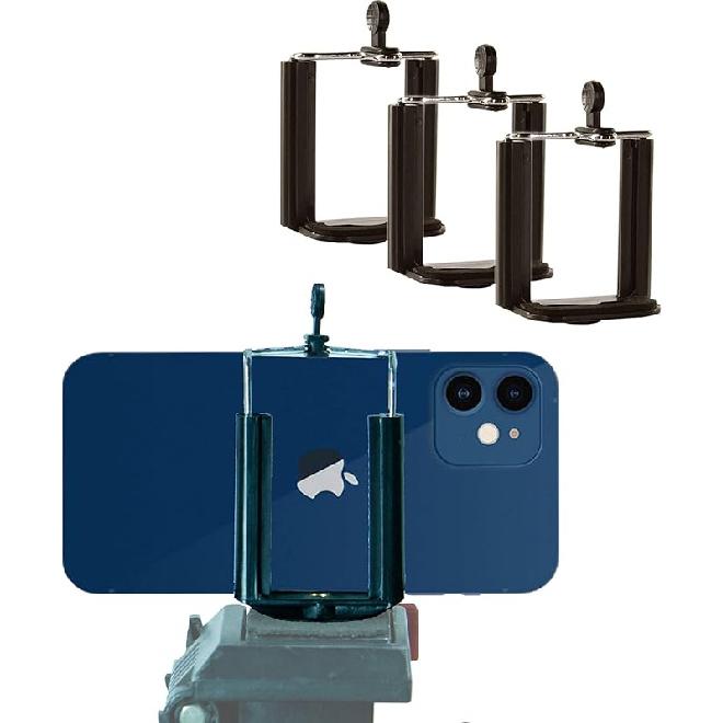 

Набір із 3 адаптерів-кріплень для смартфона та штатива зі стандартною різьбою ¼-20 - Чорний - Упаковка 3 шт. Smartphone Mount