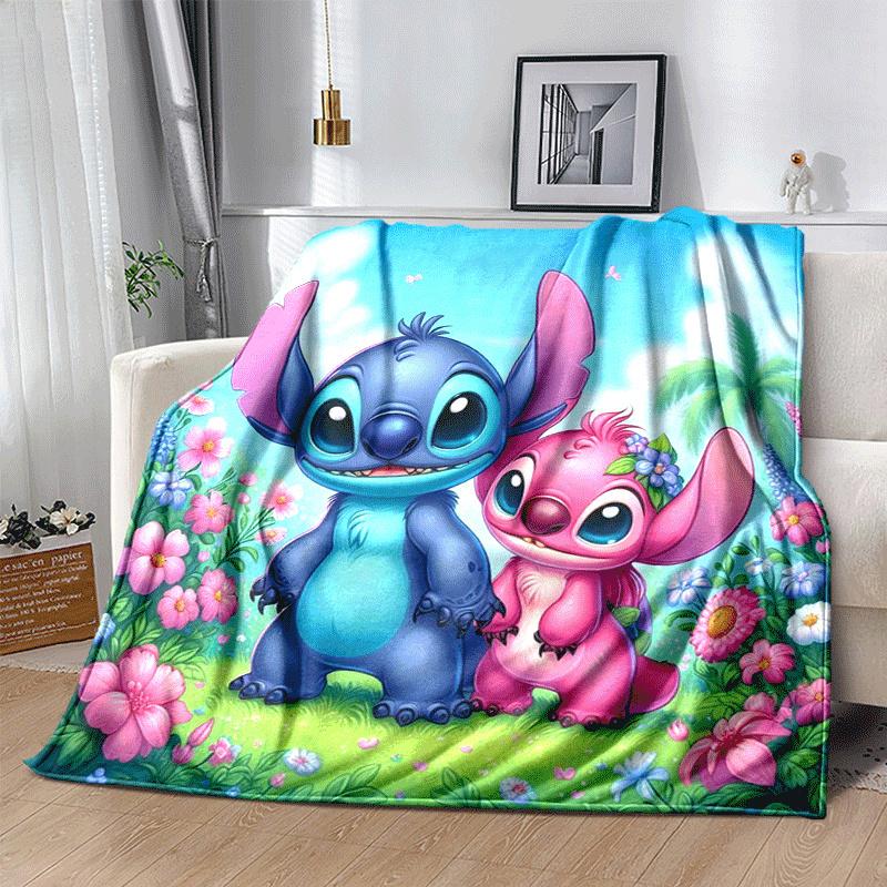 1pc Stitch Printing Blanket - Soft, All-Season Throw for Living Room, Bedroom,Travel