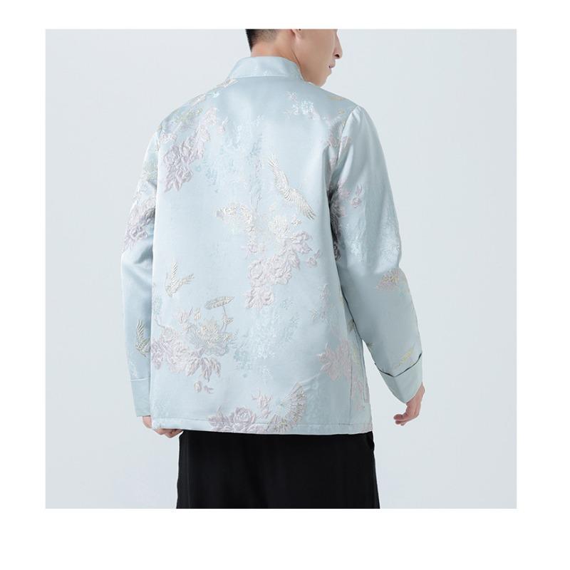 Men S Vintage Trendy Jacquard Chinese Style Tang Suit Jacket Plus Size