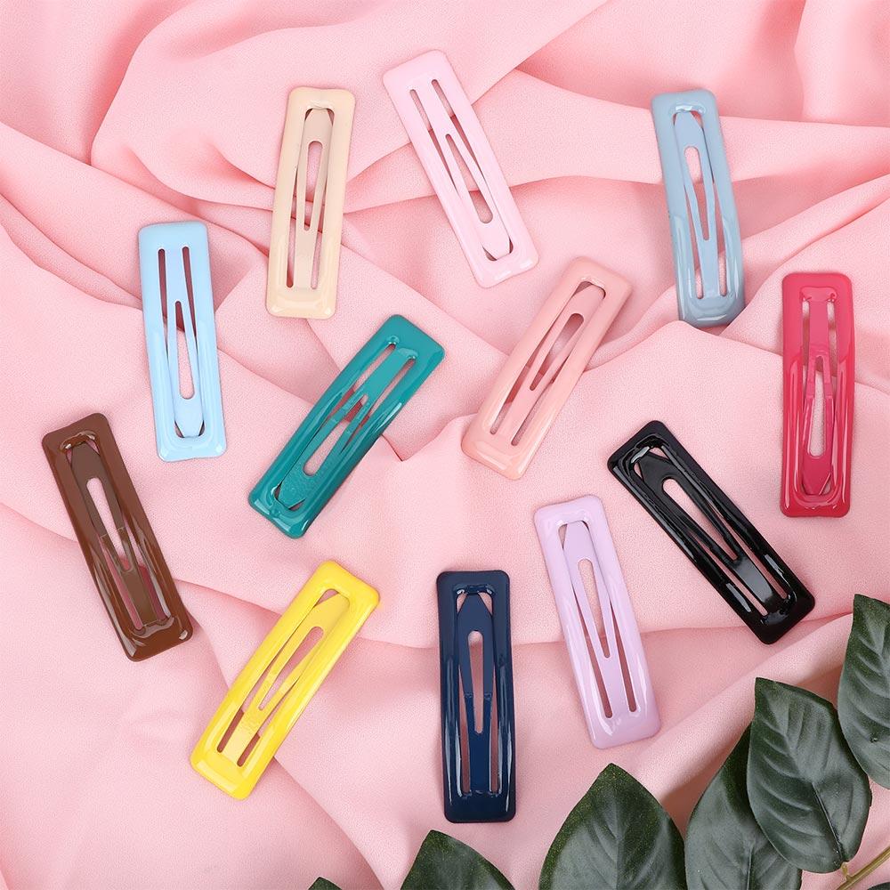 

Baby Kids Lovely Metal Candy Color Square Printing Hair Clips BB Clip Hairpins Side Clip