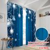 2pcs  2D plane printing Print Curtains Blue Christmas Ornaments Snowflakes Versatile Polyester (without rod) Outdoor Decorations