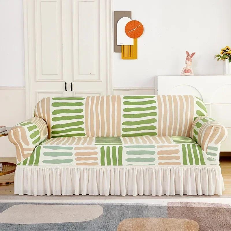 1/2/3Seat Elastic Sofa Covers for Living Room Solid Color Spandex Sectional Corner Slipcovers Couch Cover(L Shape Need Buy 2PCS)