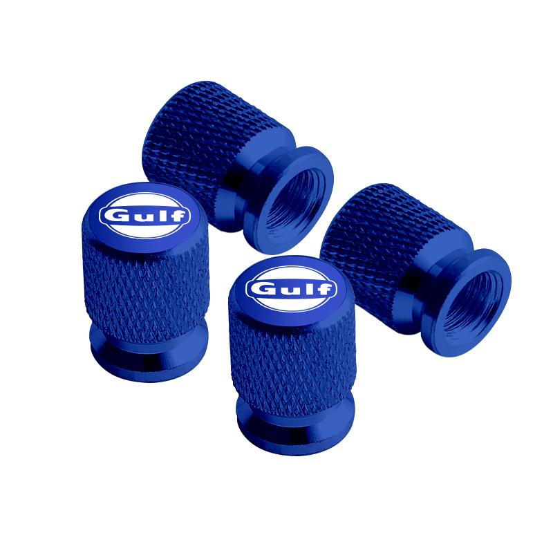 4pcs Metal For GULF Badges Jaguar Land Rover Skoda Seat Hyundai Volvo Peugeot Car Wheel Tire Valve Caps Covers Accessories