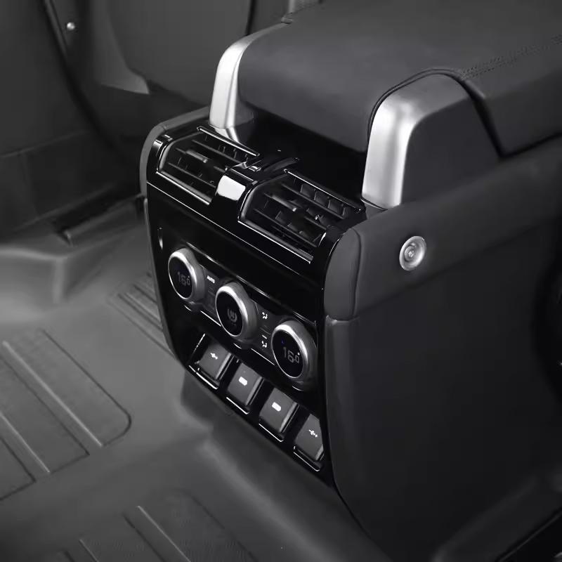 For Land Rover Defender 110 130 2020-2024 ABS Carbon Fiber Armrest Box Air Outlet Rear Anti-kick Cover Car Interior Accessory