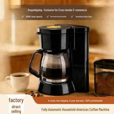Compact Fully Automatic Coffee and Tea Brewer with Drip Function and Heat Preservation for Home and Office Use