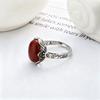 Adjustable Open Ring Women Men Vintage Red Agate Style Geometric Boho Statement Jewelry