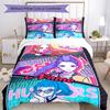 3pcs Custom Name KPop Demon Hunters Bedding Set Duvet Cover Closure Includes 1 Duvet Cover & 2 Pillowcases, Soft and Comfortable for All Seasons.