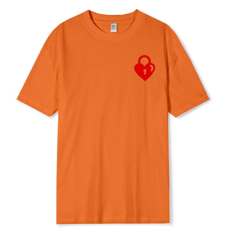 Lustige Herzschloss und Schlüssel passende Partnerhemden Hochzeits paar Valentinstagsgeschenk Valentinstag Liebe Unisex Erwachsene Baumwoll Tops