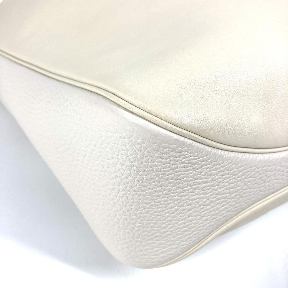 HERMES Wilvort 24 Tote Bag Shoulder Bag Leather IvoryBased/Brown