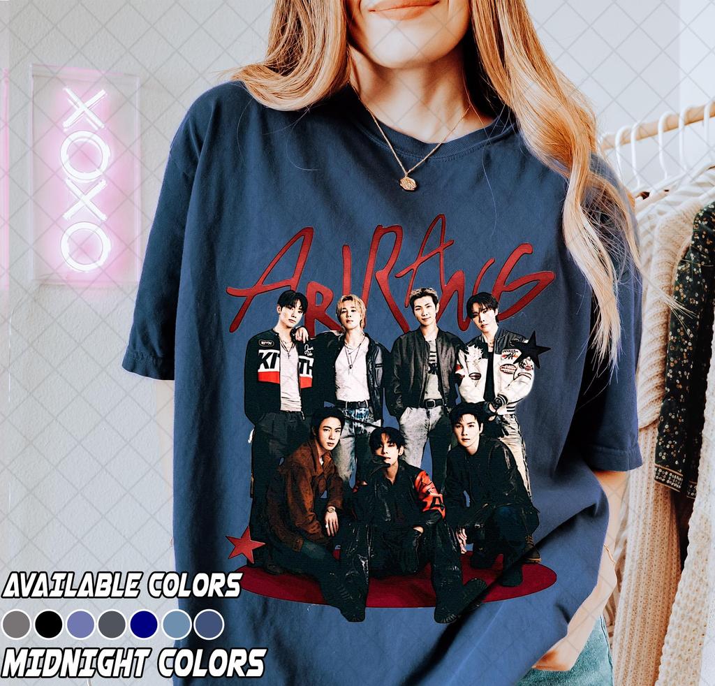 2026 New Bts Arirang Portrait Graphics Tshirt Unisex And Unisex Summer 100 Cotton Shirt Fashion Short Sleeved Top Streetwear Unisex
