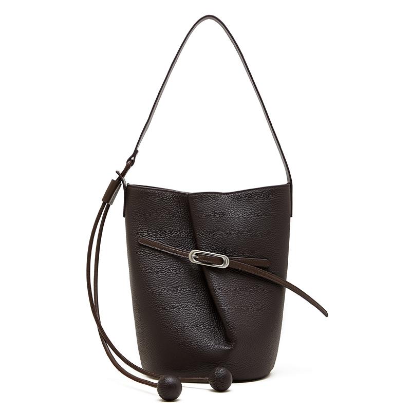 

Genuine Leather Women s Bucket Bag Luxury Designer Women Shoulder Bag Fashion Cowhide Crossbody Bags
