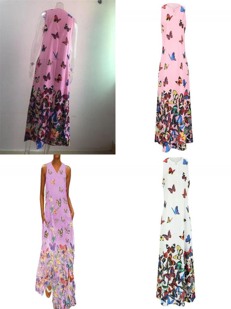 Elegant Women Sleeveless Bohemia Long Maxi Dress For Summer Beach Parties In Plus Sizes