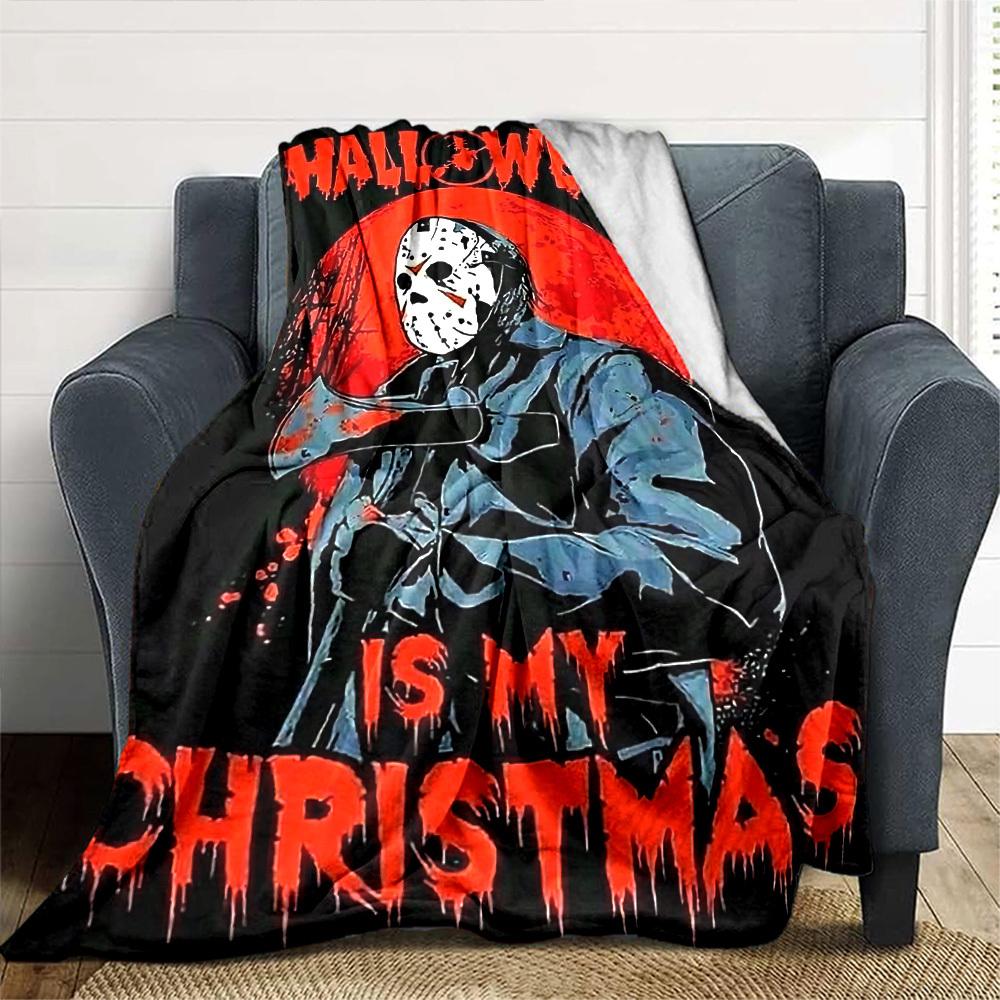 1pc Halloween Christmas Soft Warm Throw for Home, Office, Trave, All-Season Cozy Bedding Gift, Office Cozy Accessory 1195