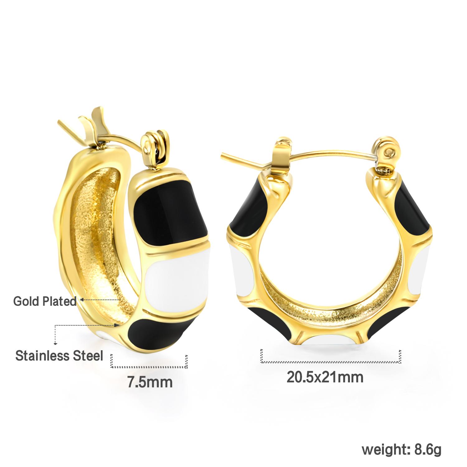 Charming Female Niche High-End C-Shaped Bamboo Joint Sky Blue Drop Oil Stainless Steel Metal Waterproof Popular Gift