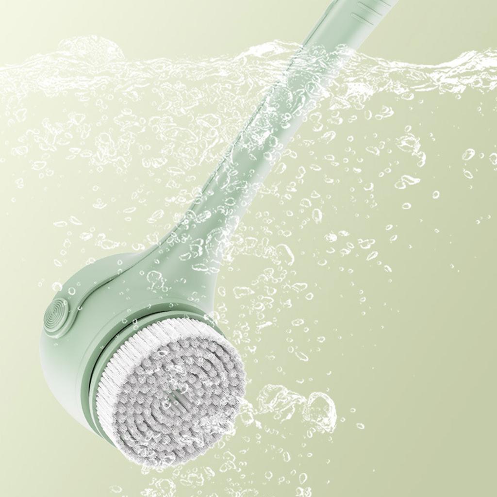 Wasserdichter Elektrischer Körperbürste Duschbürste Langer Doppelgriff 4 Austauschbare Köpfe Für Tiefenreinigung Und Hautmassage
