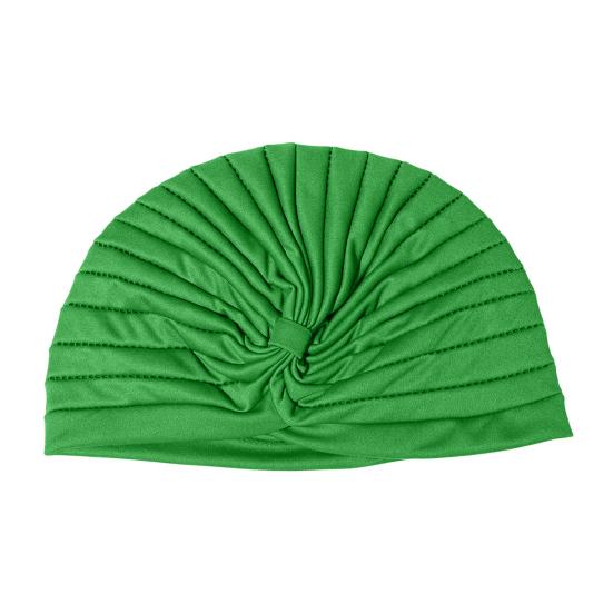 Yoga Hat with Satin Lining Hair Protection Frizz Control Soft Breathable Turban Nightcap High-Elastic Pleated Fabric Turban Hat