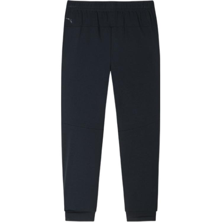 Anta Training Series Solid Color Mid-Rise Drawstring Breathable Comfortable Cuffed Nine-Point Knitted Sports Pants Men pants Basic-Black 152427311-3