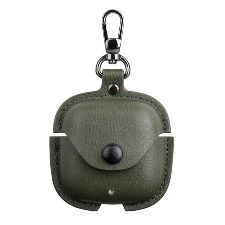 

Шкіряний захисний чохол для TWS-навушників з гачком For Huawei FreeBuds SE 2 / SE 3 зелений