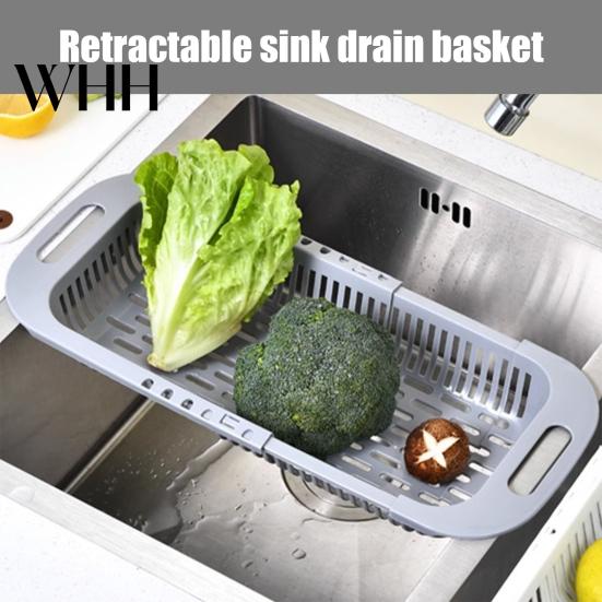 Kitchen Utensil Drainer Retractable Drain Basket Over-the-sink Multifunction Food Grade Extendable Fruit Vegetable Durable Sink Washing Colander