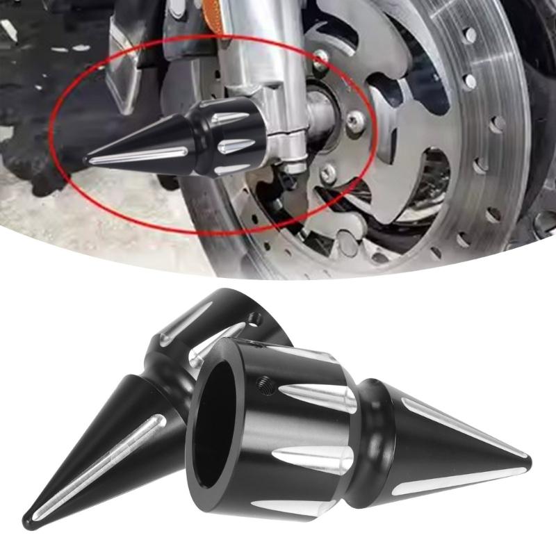 Motorcycle Front Axles Spikes Nut Caps Precisions Aluminum Motorcycle Front Axles Nut Covers Quick Installation for Bikes