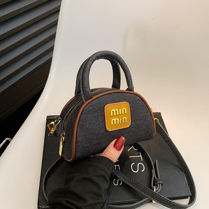 Modern Youth Girl Pu Denim Crossbody Bag With Lipstick Decor For Daily Use
