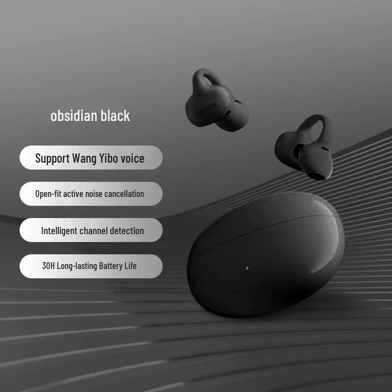 EDIFIER LolliClip Open-Ear ANC Bluetooth Ear Clip Headphones