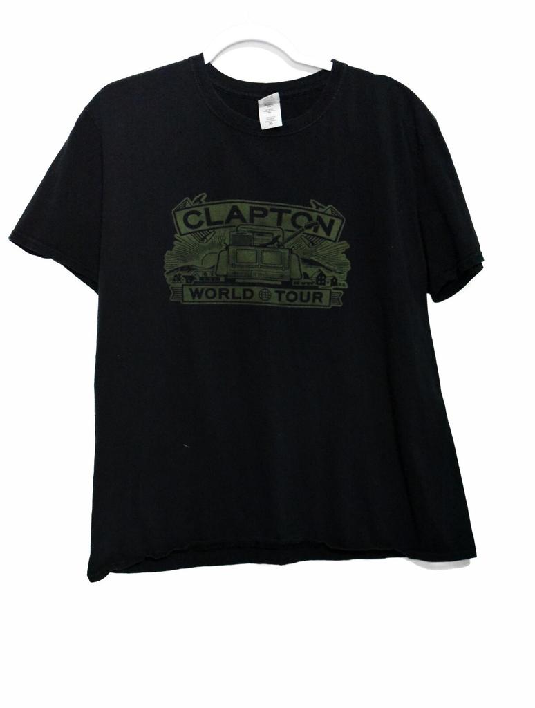 Eric Clapton Welttournee Herren Schwarz T-Shirt Baumwolle Rundhalsausschnitt Kurzarm Größe XL