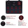 8 Gang Switch Panel Rocker Circuit Breaker Toggle Switch Panel With Dual USB Charger 12V Voltage Meter For Car Boat RV Camper