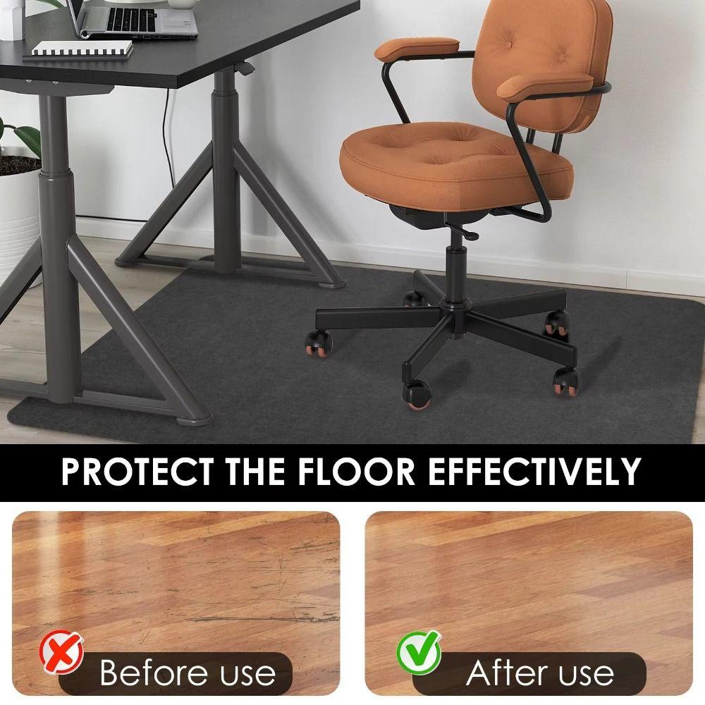 Anti Slip Office Chair Mat Self-adhesive Rolling Wheelchair Carpet  Wood Floor Protection
