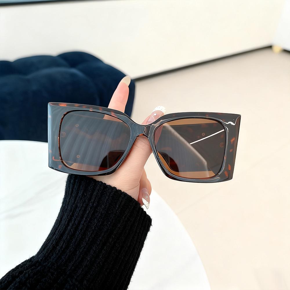 Women's Retro Large Frame Sunglasses - European & American Fashion Trend, High-End Style